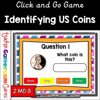Preview of Identifying Coins Click and Go Powerpoint Game | Digital Resources