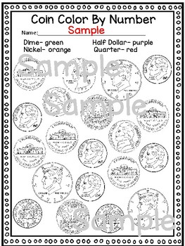 Download Identifying Coins Color By Number by Wild about K and First Kidz