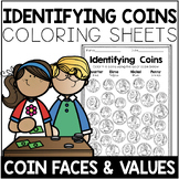 Identifying Coins Coloring Sheets Distance Learning