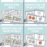 Identifying Coins and Bills Task Cards Bundle