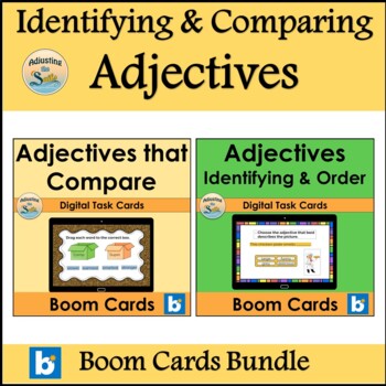 Preview of Identifying and Comparing Adjectives Boom Card™ Bundle | Comparative Superlative