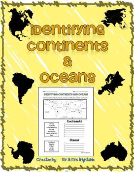 Preview of Identifying Continents and Oceans