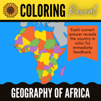 Preview of Identifying Countries in Africa on a Map - Geography Reveal - Digital & Print