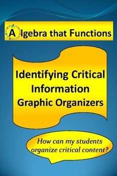 Preview of Identifying Critical Information Graphic Organizers *DISTANCE LEARNING