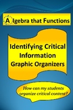 Identifying Critical Information Graphic Organizers *DISTA