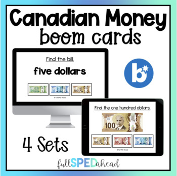 Preview of Identifying Dollars Canadian Money Math Boom™ Cards Activity