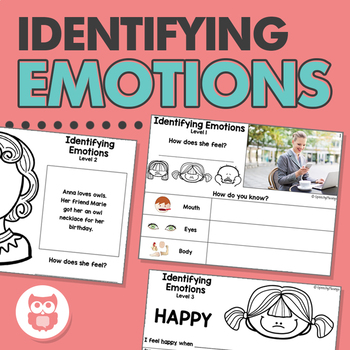 Preview of Identifying Emotions for Speech Therapy - Worksheets + an Interactive Book