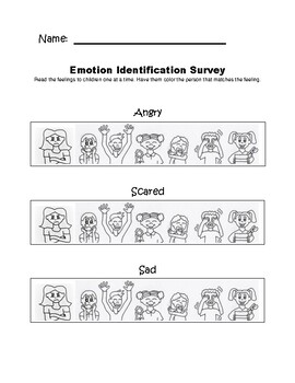 Preview of Identifying Emotions Quiz