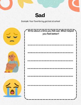 Preview of Identifying Emotions Worksheet: Sad