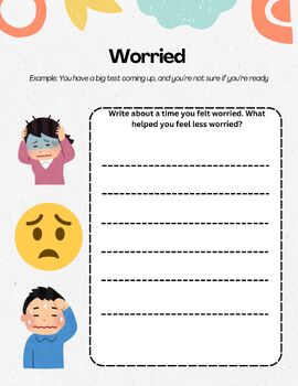 Identifying Emotions Worksheet:Worried by TheHealingGroundsTherapy