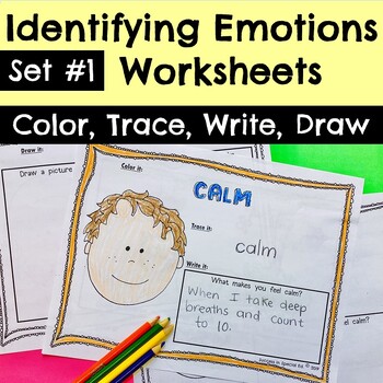 Preview of Identifying Emotions Worksheets Social Emotional Learning Independent Work