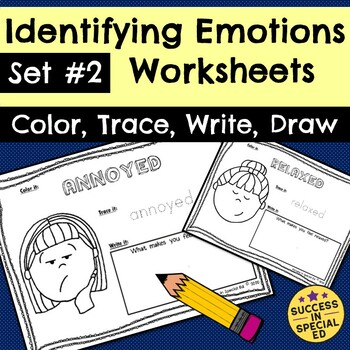 Preview of Identifying Emotions Worksheets Social Emotional Learning Independent Work
