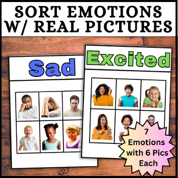 Preview of Identifying Emotions with Sorting Mats Activity- 7 Emotions with Real Pictures!