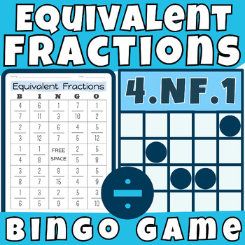 Preview of Identifying Equivalent Fractions (Reducing Fractions) Math BINGO GAME {4.NF.A.1}