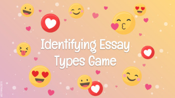 Preview of Identifying Essay Types (Game AND Task Cards)