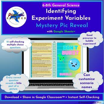 Preview of Identifying Experiment Variables Mystery Picture Reveal with Google Sheets