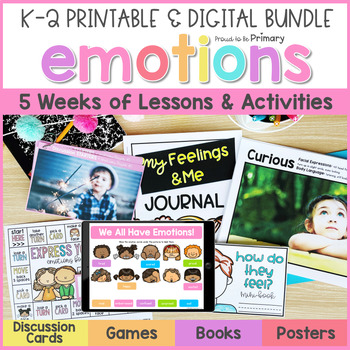 Preview of Identifying Feeling & Emotions Lessons, Activities & Chart - SEL Bundle for K-2