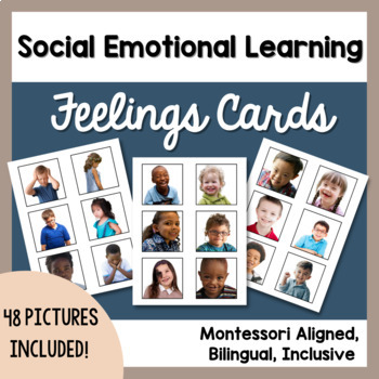 Preview of Identifying Feelings Cards Bilingual Social Emotional Learning