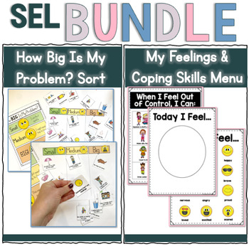 Preview of Identifying Feelings & Coping Skills and How Big is My Problem? Bundle