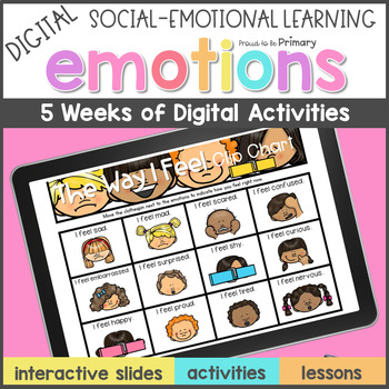Preview of Identifying Feelings & Emotions - DIGITAL SEL Lessons, Activities & Chart