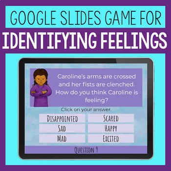 Preview of Identifying Feelings & Emotions Google Slides Game For Social Emotional Learning