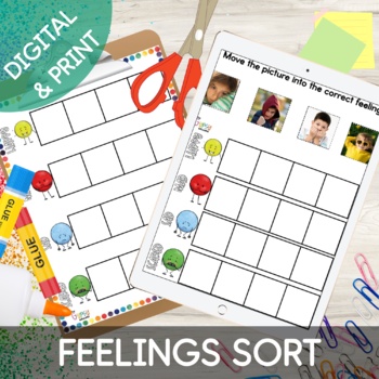 Preview of Identifying Feelings and Emotions Sorting Activity