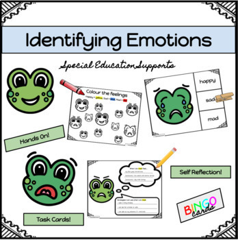 Preview of Identifying Feelings: Task Cards, Bingo, Self Reflection & Worksheets!