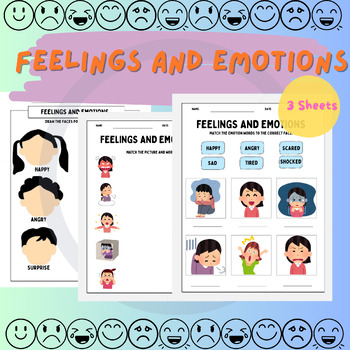 Preview of Identifying Feelings and Emotions Activity Worksheets