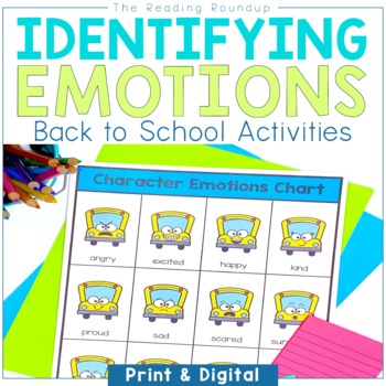 Preview of Identifying Feelings and Emotions Character Analysis Back to School Literacy