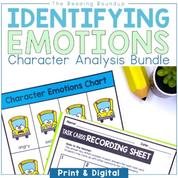 Preview of Identifying Feelings and Emotions Character Analysis Bundle