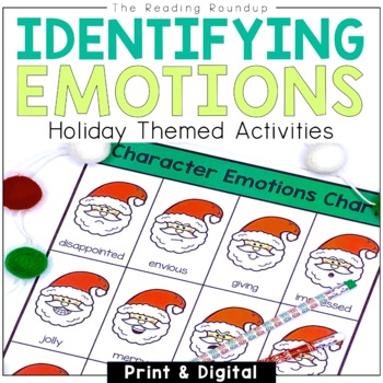 Preview of Identifying Feelings and Emotions Character Analysis Christmas Literacy Activity