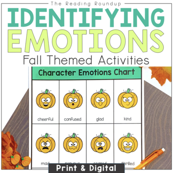 Preview of Identifying Feelings and Emotions Character Analysis Fall Literacy Activities