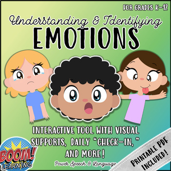 Preview of Identifying Feelings and Emotions, BOOM Cards Speech Therapy, Behavior