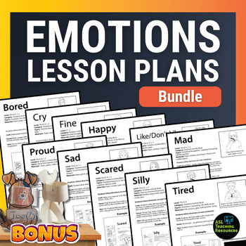 Preview of Identifying Feelings and Emotions Worksheets  Social Emotional Learning ASL