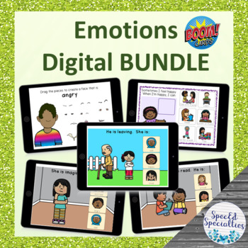 Preview of Identifying Feelings and Emotions digital BOOM Cards™ BUNDLE