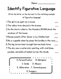Identifying Figurative Language Worksheet