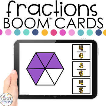 Preview of Identifying Fractions Boom™ Cards - Distance Learning for Special Education