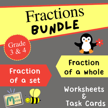 Preview of Identifying Fractions Bundle with Fraction of a whole and Fraction of a set