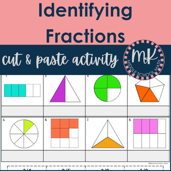 Preview of Identifying Fractions Cut and Paste Activity (Printable and Digital)