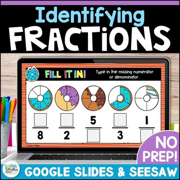 Preview of Identifying Fractions Practice Digital Math Activities - Google Slides & Seesaw