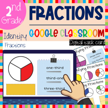 Preview of Identifying Fractions Google Classroom - 2nd Grade Math Activities Google Slides