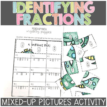 Preview of Identifying Fractions Mystery Pictures Math Puzzles