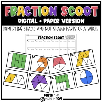 Preview of Identifying Fractions Task Cards | Shaded and Unshaded | Digital and Print