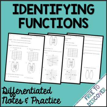 Preview of Identifying Functions Notes and Practice