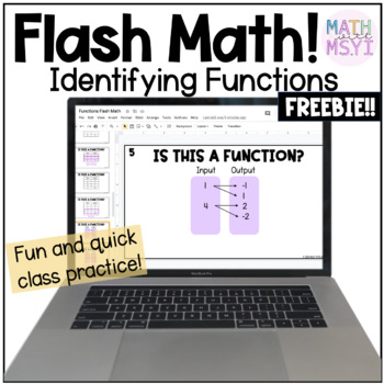 Preview of Identifying Functions Flash Math Freebie