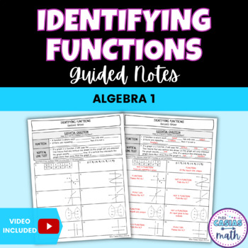 Preview of Identifying Functions Guided Notes Lesson Algebra 1