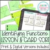 Identifying Functions - Notes, Card Sort Activity, & Homew