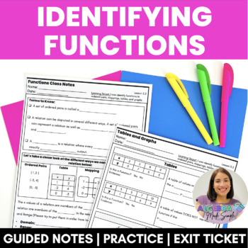Preview of Identifying Functions Ordered Pairs Tables Graphs Mappings Guided Notes Practice
