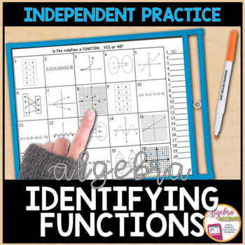 Preview of Identifying Functions | Function or Not a Function Practice Worksheet