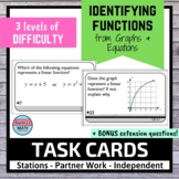 Identifying Functions from Graphs and Equations Task Cards
